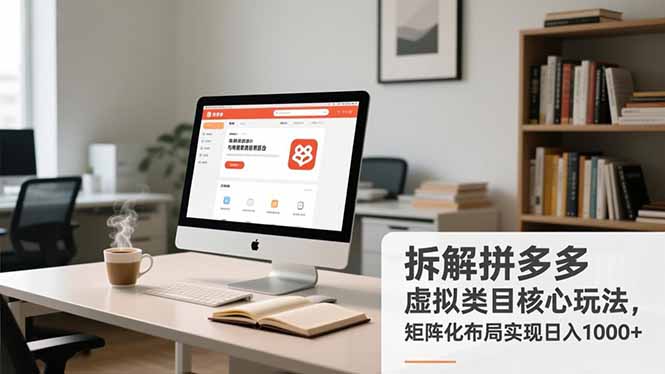 拆解拼多多虚拟类目核心玩法，矩阵化布局实现日入1000+-52项目站
