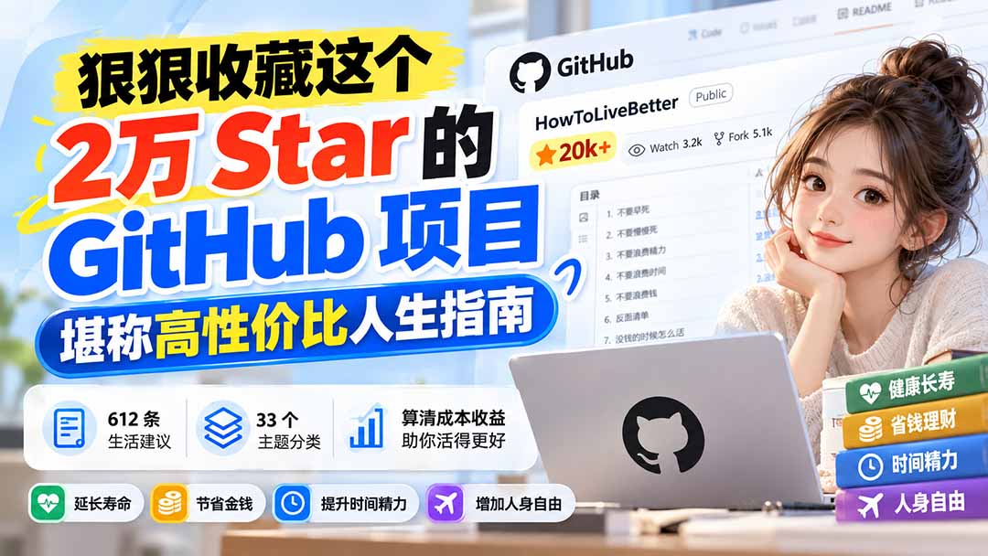 狠狠收藏这个 2 万 Star 的 GitHub 项目，堪称高性价比人生指南。-52项目站