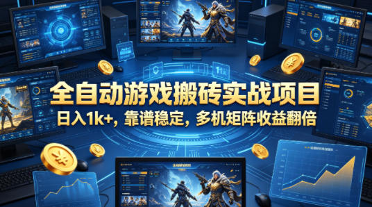 全自动游戏搬砖实战项目，日入1k+，靠谱稳定，多机矩阵收益翻倍【揭秘】-52项目站