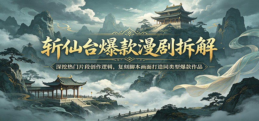 斩仙台爆款漫剧拆解：深挖热门片段创作逻辑，复刻脚本画面打造同类型爆款作品-52项目站
