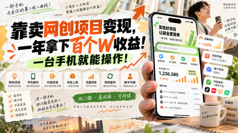 网创小程序虚拟资料变现,一年拿下百万收益,一部手机就可以做,0成本变现副业!-52项目站