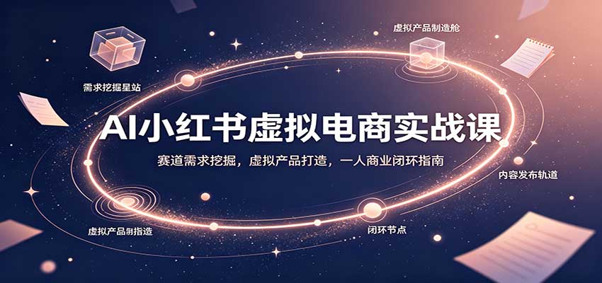 AI小红书虚拟电商实战课：赛道需求挖掘，虚拟产品打造，一人商业闭环指南-52项目站