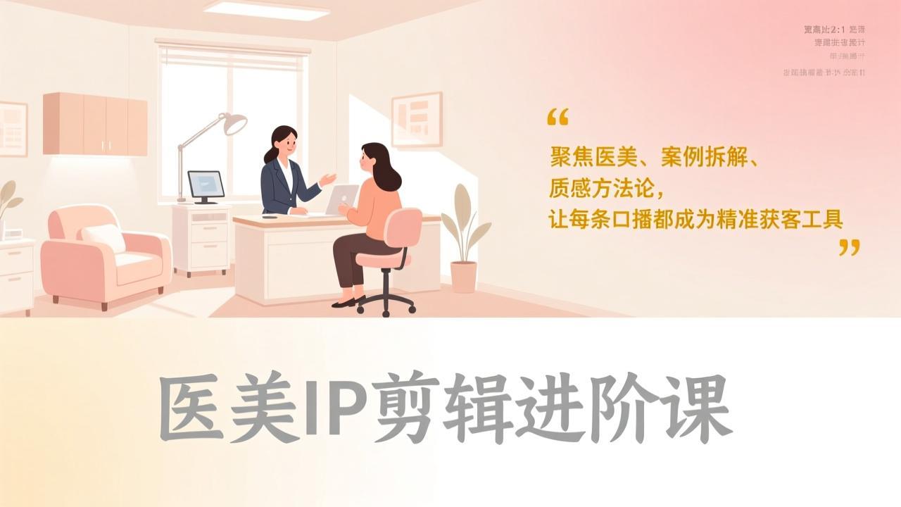 医美IP剪辑进阶课，聚焦医美、案例拆解、质感方法论，让每条口播都成为精准获客工具-52项目站