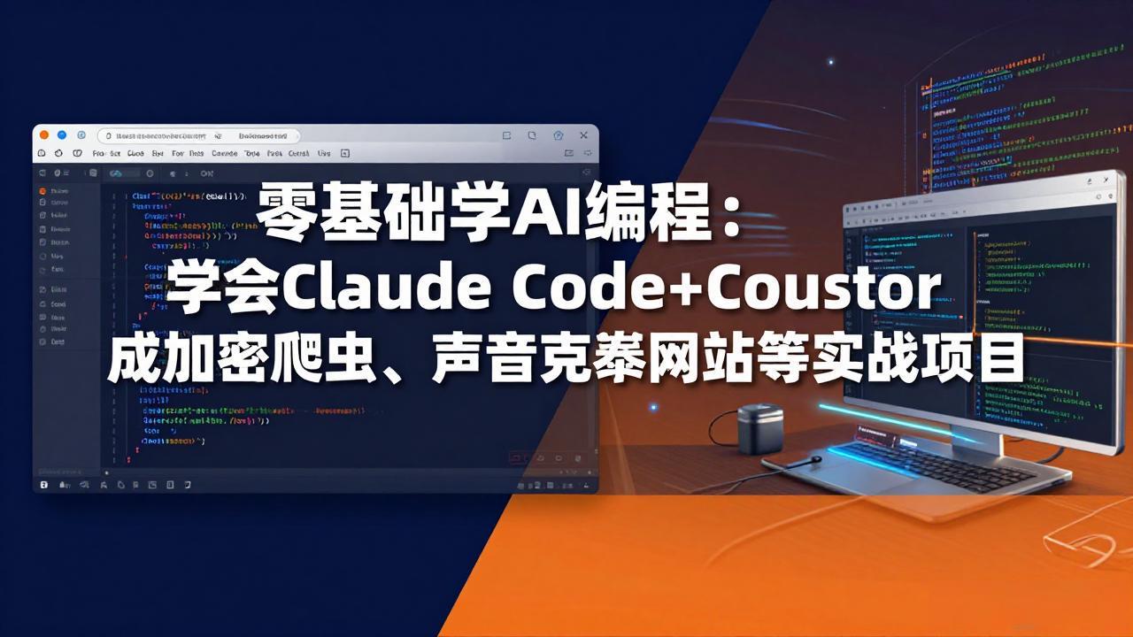 零基础学AI编程:学会Claude Code+Cursor完成加密爬虫、声音克隆网站等实战项目-52项目站