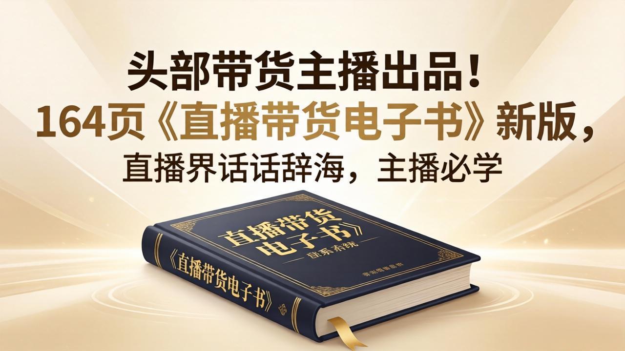 头部带货主播出品！164页《直播带货电子书》新版，直播界话术辞海，主播必学-52项目站