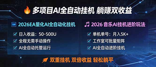 多项目AI自动挂机玩法：双重挂机，双倍收益，轻松躺平-52项目站