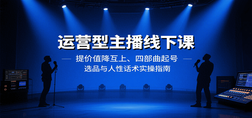 运营型主播线下课：提价值降互上、四部曲起号、选品与人性话术实操指南-52项目站