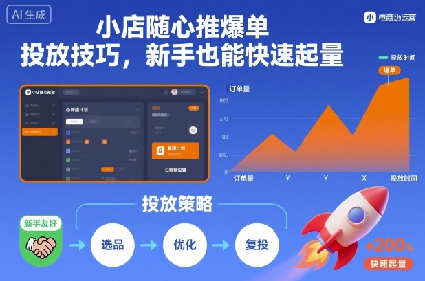 小店随心推爆单投放技巧，新手也能快速起量-52项目站