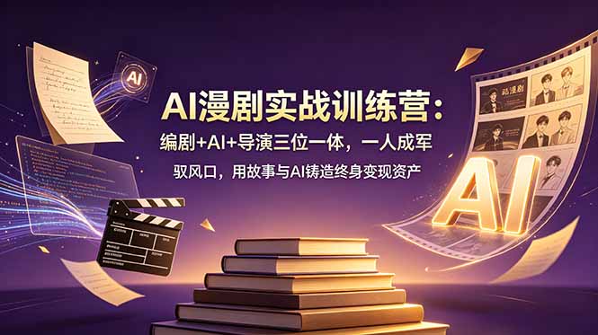 AI漫剧实战训练营：编剧+AI+导演三位一体，一人成军 驭风口，用故事与AI铸造终身变现资产-52项目站