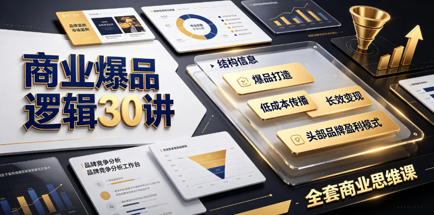 商业爆品逻辑30讲｜拆解各行各业头部品牌盈利模式，吃透爆品打造、低成本传播、长效变现全套商业思维课-52项目站