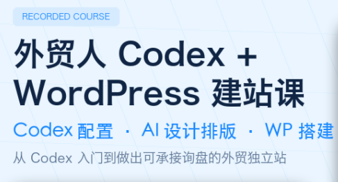 外贸人Codex + WordPress建站课-52项目站