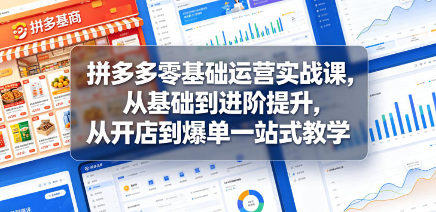 拼多多零基础运营实战课,从基础到进阶提升,从开店到爆单一站式教学-52项目站