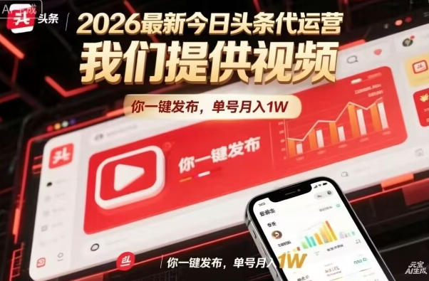 今日头条躺賺模式,你9我1,操作简单,一键发布,单机日入数百,长期合作【揭秘】-52项目站