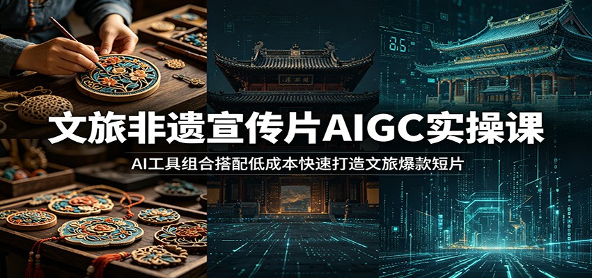 文旅非遗宣传片AIGC实操课：AI工具组合搭配低成本快速打造文旅爆款短片-52项目站