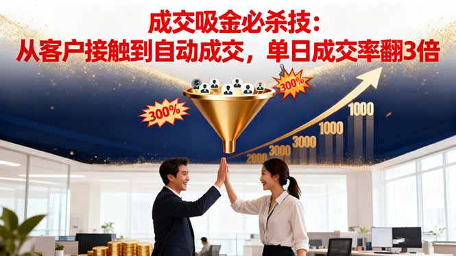 吸金成交营销必杀技:从客户接触到自动成交,单日成交率翻3倍-52项目站