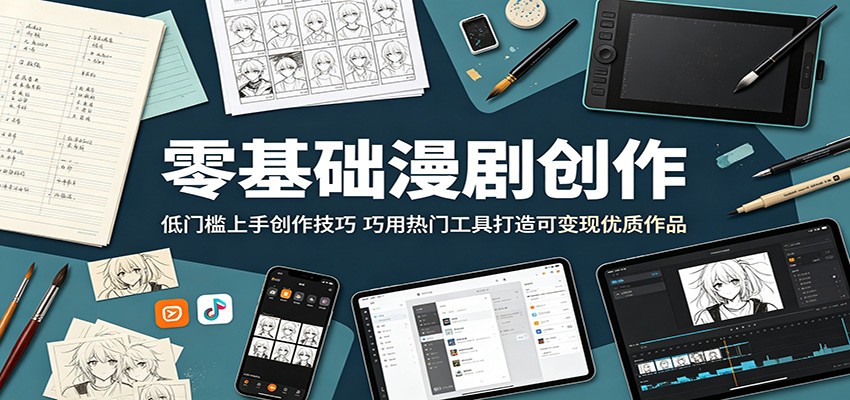 零基础漫剧创作:低门槛上手创作技巧,巧用热门工具打造可变现优质作品-52项目站