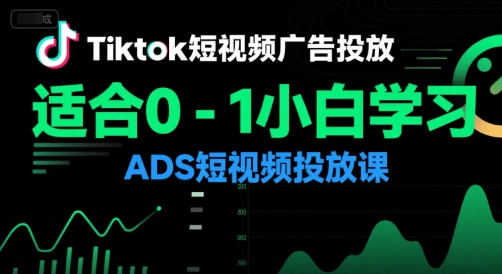 Tiktok短视频广告投放,适合0-1小白学习ADS短视频投放课-52项目站