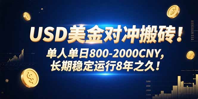 USD美金对冲搬砖!单人单日800-2000CNY，长期稳定运行8年之久!-52项目站