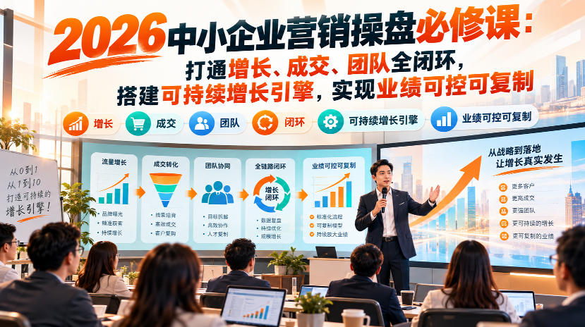 2026中小企业营销操盘必修课：打通增长、成交、团队全闭环，搭建可持续增长引擎，实现业绩可控可复制-52项目站